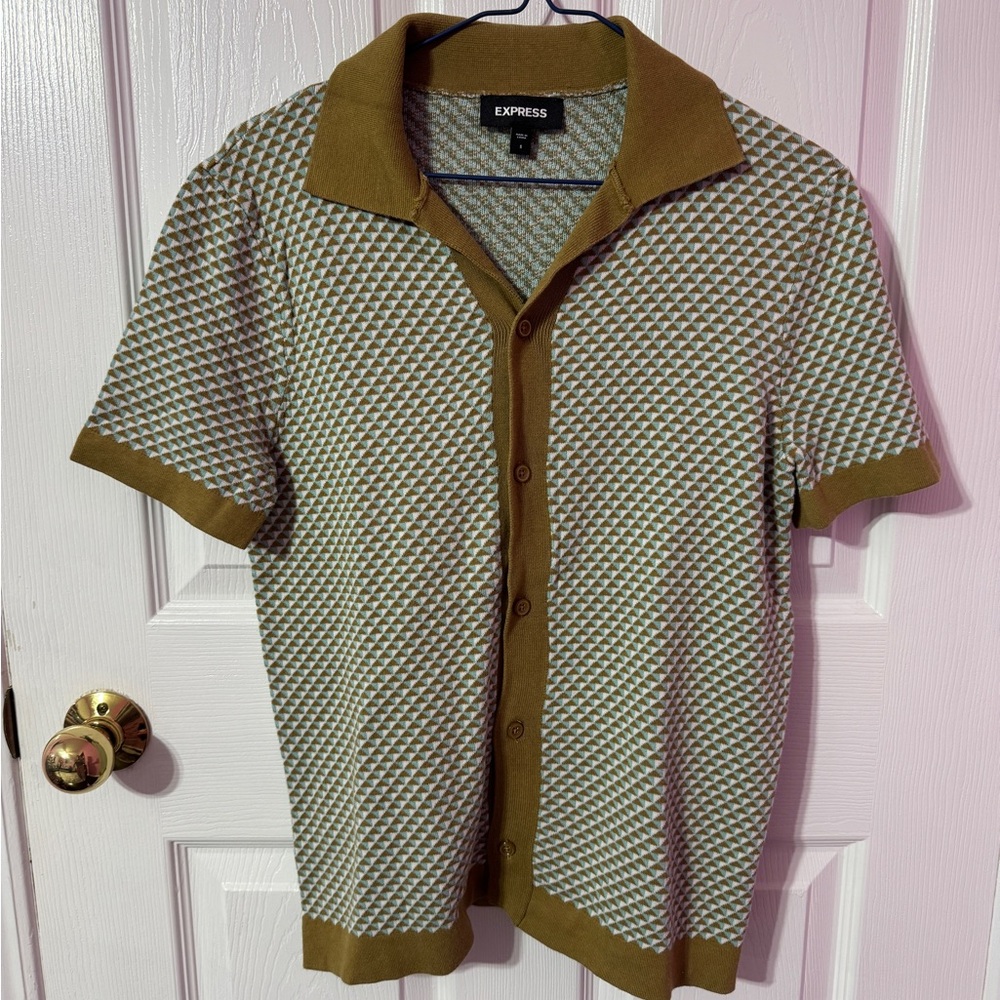 Express Brown and Green Knit Top